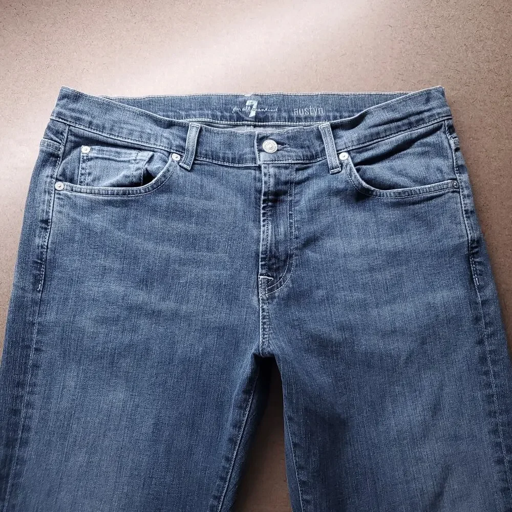 7 For All‎ Mankind Austyn Relaxed Straight Leg Jeans Men 36 Md Blue Stretch